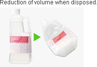 Reduction of volume when disposed.